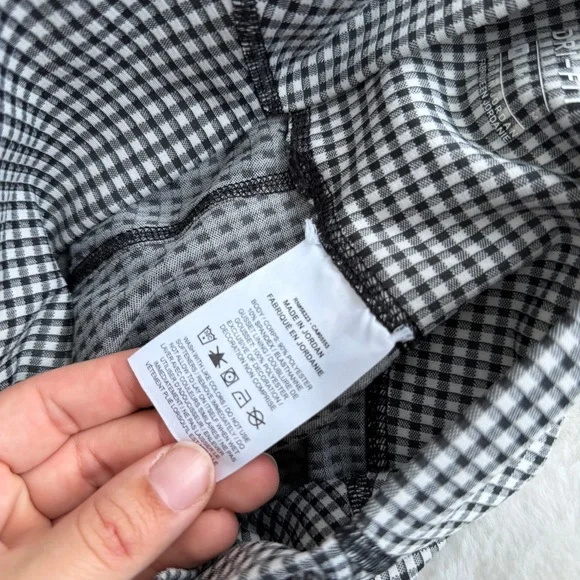 Nike Gingham Leggings Dri Fit Black White Size Medium - Picture 5 of 7